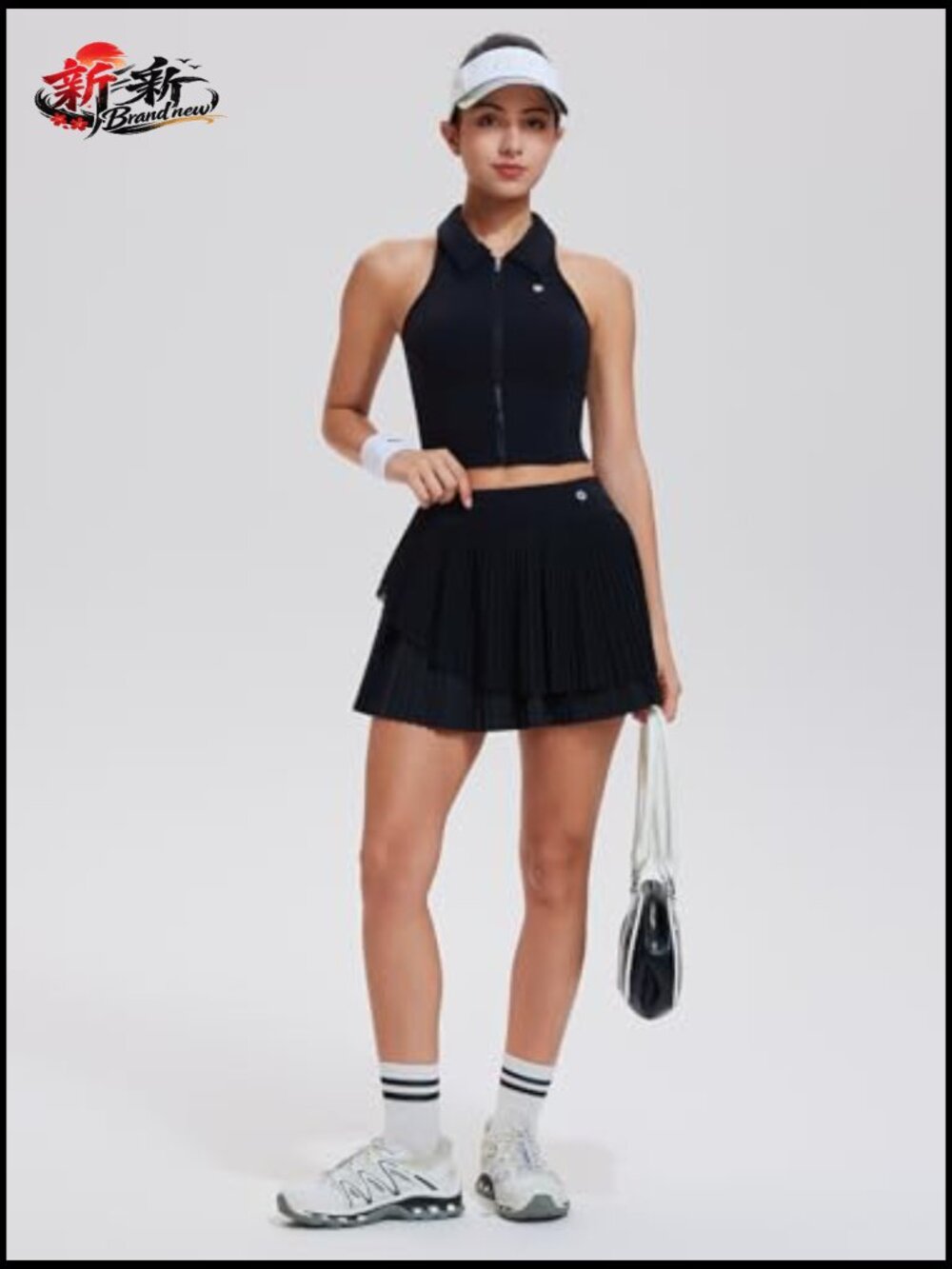 2 Piece Tennis Skirt Set with Pockets Athletic Skort Racerback Top - Picture 3 of 7